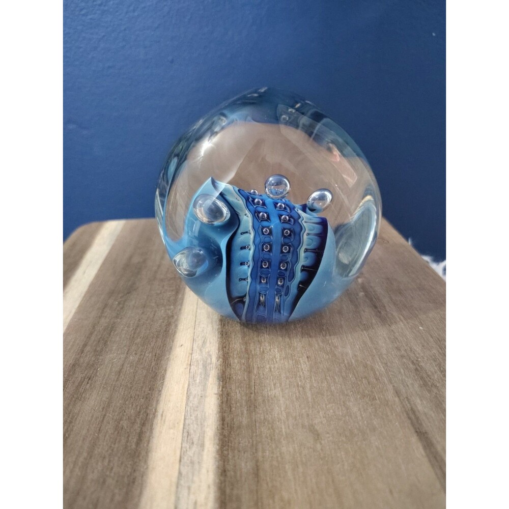 ROBERT EICKHOLT 1991 REPTILE SERIES STUDIO GLASS PAPERWEIGHT 3.5"  RARE!